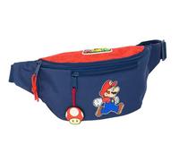 Super Mario Trick - Sac Banane avec Poche extérieure, idéal pour Les Jeunes et Les Enfants de différents âges, Confortable et Polyvalent, qualité et résistance, 23 x 9 x 12 cm, Bleu foncé/Rouge, M,