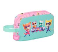 Safta Superkitties - Porte-petit-déjeuner thermique, qualité et résistance maximale, porte-repas, 21,5 x 6,5 x 12 cm, Rose clair/turquoise pastel, M, Décontracté