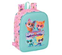 safta SUPERKITTIES - Sac à dos pour enfant, sac à dos d'école, adaptable au chariot, idéal pour crèche, confortable et polyvalent, qualité et résistance, 22 x 10 x 27 cm, Rose clair/turquoise pastel,