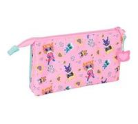 Safta Trousse triple SuperKitties pour enfant Rose clair/Turquoise pastel 22 x 3 x 12 cm