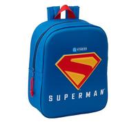 safta SUPERMAN 3D - Sac à dos de crèche 3D, adaptable au chariot, nettoyage facile, idéal pour les enfants de différents âges, confortable et polyvalent, qualité et résistance, 22 x 10 x 27 cm, bleu