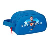 Safta Superman - Trousse Scolaire Moyenne avec poignée, Trousse pour Enfant, Adaptable au Chariot, Facile à Nettoyer, Confortable et Polyvalent, qualité et résistance, 26 x 12 x 15 cm, Bleu, M