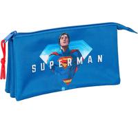 Safta Superman Trousse Triple Pour Enfants, Idéale Pour Les Enfants D'âge Scolaire, Confortable Et Polyvalente, Qualité Et Résistance, 22 X 3 X 12 Cm, Bleu, M, Décontracté[Z2233]