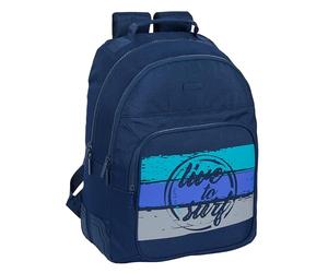 Safta Surf - Sac à dos scolaire pour enfants, idéal pour enfants de différents âges, confortable et polyvalent, qualité et résistance, 32 x 15 x 42 cm, couleur, bleu marine, Estándar, Décontracté