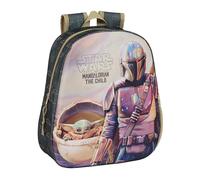 Safta THE MANDALORIAN - Sac à dos d'école, avec design 3D, adaptable au chariot, idéal pour les enfants de différents âges, confortable et polyvalent, qualité et résistance, 27 x 10 x 33 cm, couleur