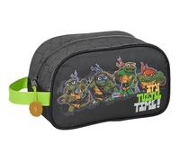 Safta Tortues Ninja - Trousse Scolaire Moyenne avec poignée, Trousse pour Enfant, Adaptable au Chariot, Facile à Nettoyer, Confortable et Polyvalente, qualité et résistance, 26 x 12 x 15 cm,