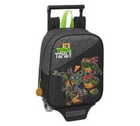 Safta TORTUGAS NINJA - Sac à dos de crèche avec chariot, idéal pour les enfants de différents âges, confortable et polyvalent, qualité et résistance, 22 x 10 x 27 cm, couleur gris/noir, Gris/noir,