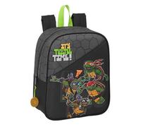 safta TORTUGAS NINJA - Sac à dos pour enfant, sac à dos scolaire, adaptable au chariot, idéal pour crèche, confortable et polyvalent, qualité et résistance, 22 x 10 x 27 cm, couleur gris/noir,