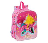 Safta TROLLS 3 Sac à dos pour enfants, sac à dos, sac d'école, adaptable au chariot, idéal pour la crèche, confortable et polyvalent, qualité et résistance, 22 x 10 x 27 cm, couleur rose, rose,