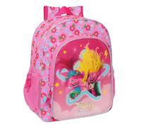 Safta TROLLS 3 Sac à dos scolaire pour enfant, sac à dos pour enfant, adaptable au chariot, idéal pour les enfants d'âge scolaire, confortable et polyvalent, qualité et résistance, 32 x 12 x 38 cm,