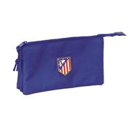Safta Trousse triple Atlético de Madrid Teen – Bleu foncé 22x3x12 cm, confortable et résistante