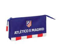safta Atlético de Madrid - Trousse Triple, Trousse pour Enfant, idéale pour Les Enfants d'âge Scolaire, Confortable et Polyvalente, qualité et résistance, 22 x 3 x 12 cm, Rouge, Bleu, Blanc, M