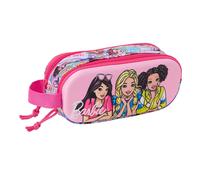 Safta Trousse double Barbie 3D – confortable & polyvalente – pour enfant – 21x6x8 cm – Rose, M