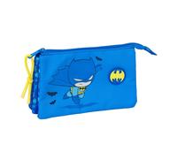 Safta Trousse triple Batman PRESCOLAIRE pour enfant confortable et résistante Bleu M 22 x 3 x 12 cm