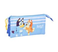 Safta Trousse triple Bluey "Let's Play" Bleu 22 x 3 x 12 cm pour enfants