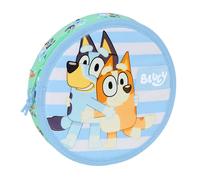 safta Blue Sisers - Trousse Ronde, avec 18 pièces, Facile à Nettoyer, Trousse pour Enfant, idéale pour Les Enfants de 5 à 14 Ans, Confortable et Polyvalente, qualité et résistance, 21 x 3,5 cm, Vert