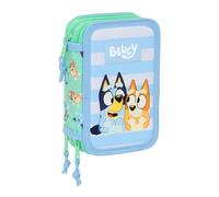 Safta Trousse d'école – 37 pièces – 12,5×5,5×19,5 cm – Polyester recyclé – Vert d'eau