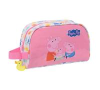 SAFTA | Trousse de Toilette Enfant Compatible avec Chariot Peppa Pig Baby Pig avec poignée latérale, Poche intérieure zippée, Compartiment Principal, Dimensions 26x9x16 cm
