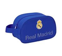 SAFTA | Trousse de Toilette Real Madrid Compatible avec Chariot, avec poignée latérale avec Fermeture zippée, Grand Compartiment Principal, Dimensions 26x12x15 cm