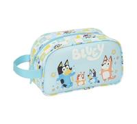 SAFTA | Trousse de Toilette Scolaire Bluey Ready Compatible avec Chariot, poignée latérale, Compartiment zippé, Organizador Infantil pour la rentrée, Dimensions 26x12x15 cm