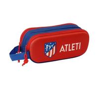 safta | Trousse Double 3D Atlético de Madrid, Trousse Scolaire pour Enfants et Adolescents avec Deux Compartiments, Dimensions : 21 x 6 x 8 cm, Trousse à 2 Compartiments