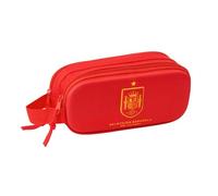 SAFTA | Trousse double 3D aux couleurs de l'équipe nationale espagnole de football, avec deux compartiments zippés, poignée de transport latérale, dimensions : 21 x 6 x 8 cm, trousse à 2 compartiments