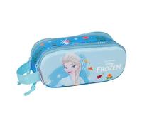 safta | Trousse Double 3D Disney La Reine des Neiges, pour Enfants avec Deux Compartiments zippés, poignée de Transport latérale, Dimensions : 21 x 6 x 8 cm, Trousse à 2 Compartiments