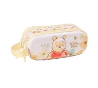 safta | Trousse Double 3D Disney Winnie l'ourson, pour Enfants avec Deux Compartiments zippés, poignée de Transport latérale, Dimensions : 21 x 6 x 8 cm