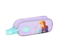 safta | Trousse Double Disney La Reine des Neiges, pour Enfants avec Deux Compartiments zippés, poignée de Transport latérale, Dimensions : 21 x 6 x 8 cm, Trousse à 2 Compartiments