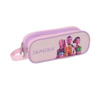 safta | Trousse Double Iconique K-Pop Demon Hunters, Trousse Scolaire pour Jeunes avec Deux Compartiments zippés, poignée de Transport latérale, Dimensions : 21 x 6 x 8 cm