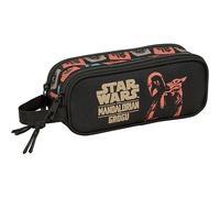 safta Mandalorian & GROGU - Trousse Double pour Enfant, idéale pour Les Enfants d'âge Scolaire, Confortable et Polyvalente, qualité et résistance, 21 x 6 x 8 cm