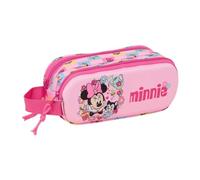 safta | Trousse Double Minnie Mouse 3D Disney, pour Enfants avec Deux Compartiments zippés, poignée de Transport latérale, Dimensions : 21 x 6 x 8 cm
