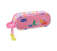 safta | Trousse Double Peppa Pig Baby Pig, pour Enfants avec 2 Compartiments, Double Fermeture éclair et poignée latérale, idéale pour la rentrée Scolaire, Dimensions : 21 x 6 x 8 cm