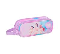 safta | Trousse Double pour Artistes K-Pop Demon Hunters, avec Deux Compartiments, Fermeture éclair et poignée latérale. Dimensions : 21 x 6 x 8 cm.