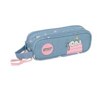 safta | Trousse Double Snoopy, Trousse Enfant avec 2 Compartiments zippés, poignée latérale, idéale pour la rentrée Scolaire, Dimensions : 21 x 6 x 8 cm