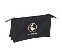 safta | Trousse El Ganso Basics Triple, Anthracite, avec 3 Compartiments zippés séparés, Poche intérieure Centrale, Dimensions : 22 x 3 x 12 cm