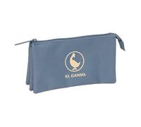 safta | Trousse El Ganso Basics Triple, Bleu hôtesse de l'air, Trousse Enfant avec 3 Compartiments zippé, Poche intérieure Centrale zippée, Dimensions : 22 x 3 x 12 cm