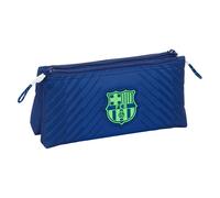 Safta Trousse double FC Barcelone G – scolaire, fermeture éclair, bleu marine, 22 x 8 x 10 cm