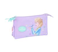 Safta Trousse triple pour enfant Frozen Spirit – confortable, polyvalente, 22 x 3 x 12 cm, lilas, M