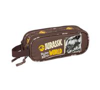 safta JURASSIC World - Trousse double pour enfant, idéale pour les enfants d'âge scolaire, confortable et polyvalente, qualité et résistance, 21 x 6 x 8 cm