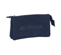 Safta Trousse triple scolaire Kappa Basics – Confortable, résistante – 22x3x12 cm – Bleu marine M
