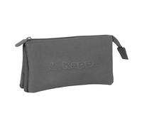safta Kappa Basics - Trousse Triple, Trousse pour Enfant, idéale pour Les Enfants d'âge Scolaire, Confortable et Polyvalente, qualité et résistance, 22 x 3 x 12 cm, Gris, M, Décontracté