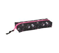 Safta Trousse rectangulaire Kuromi enfant – 22×7×40 cm, résistante et confortable – Noir/Fuchsia M