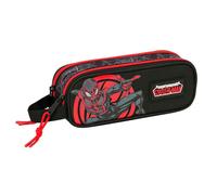 safta Miles Morales - Trousse Double Enfant, idéale pour Les Enfants d'âge Scolaire, Confortable et Polyvalente, qualité et résistance, 21 x 6 x 8 cm