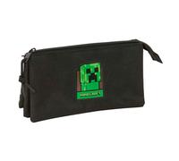 safta Minecraft - Trousse Triple, Trousse pour Enfant, idéale pour Les Enfants d'âge Scolaire, Confortable et Polyvalente, qualité et résistance, 22 x 3 x 12 cm