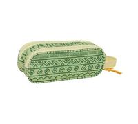 safta Mufasa Trousse Double pour Enfant, idéale pour Les Enfants d'âge Scolaire, Confortable et Polyvalente, qualité et résistance, 21 x 6 x 8 cm, Vert/Beige, Vert/Beige, Estándar, Décontracté