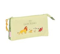 Safta – Trousse triple Mufasa (Lion King) pour enfant résistante – 22 x 3 x 12 cm – Vert/Beige