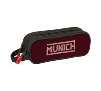 safta Munich Vulcan - Trousse Double pour Enfant, idéale pour Les Enfants d'âge Scolaire, Confortable et Polyvalente, qualité et résistance, 21 x 6 x 8 cm, Noir, M, Décontracté