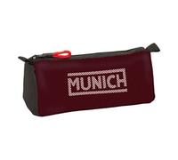 safta Munich Vulcan - Trousse à Crayons avec Fermeture éclair et Compartiment, idéale pour Les Enfants d'âge Scolaire, Confortable et Polyvalente, qualité et résistance, 21 x 7 x 8 cm, Noir/Blanc, M