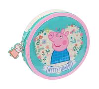 Peppa Pig Pretty Flowers - Trousse ronde, avec 18 pièces, nettoyage facile, trousse pour enfant, idéale pour les enfants de 5 à 14 ans, confortable et polyvalente, qualité et résistance, 21 x 3,5 cm,